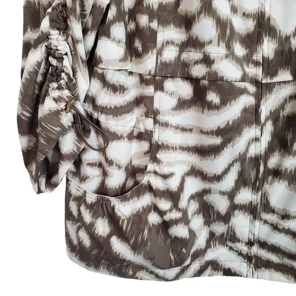 Zenergy 3 Size XL Jacket Lightweight Animal Print Zip Front 3/4 Sleeve Pockets - Picture 5 of 8